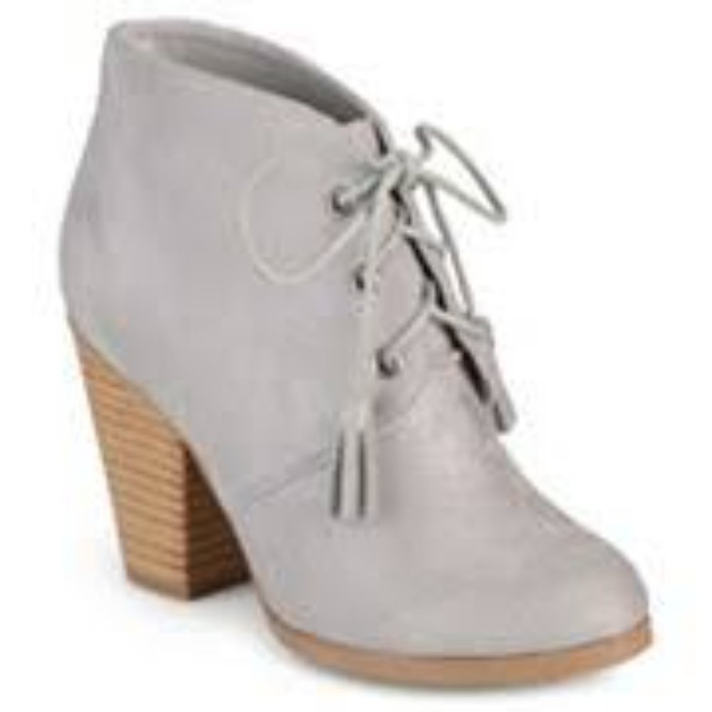 Francesca’s Faux Suede Penny "Restricted"Booties sz7.5